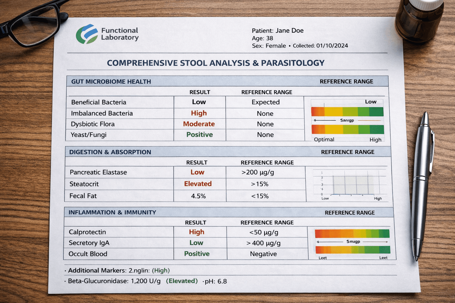 Functional labs results