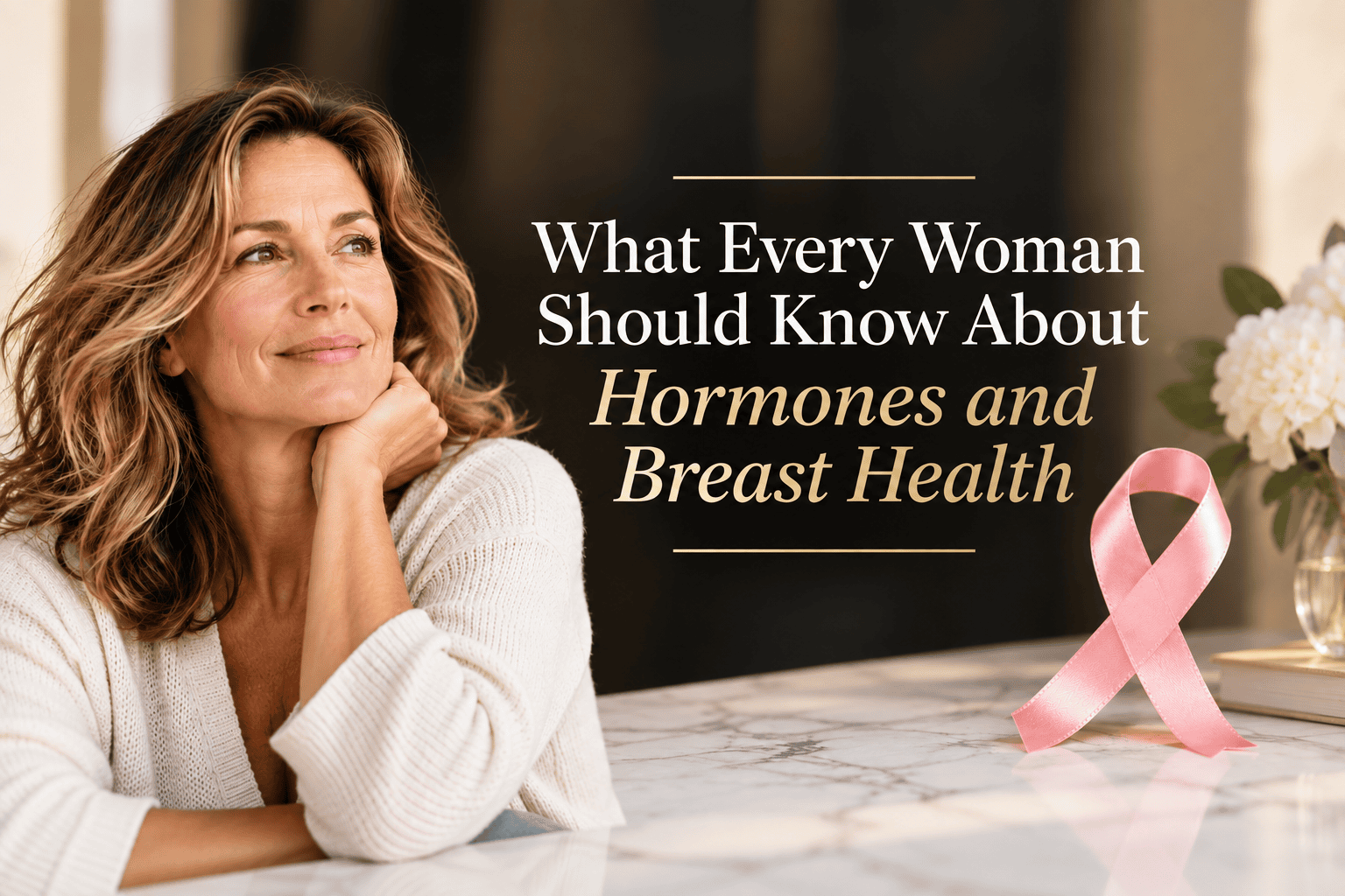 Woman learning about hormones and breast health at Pashen Health